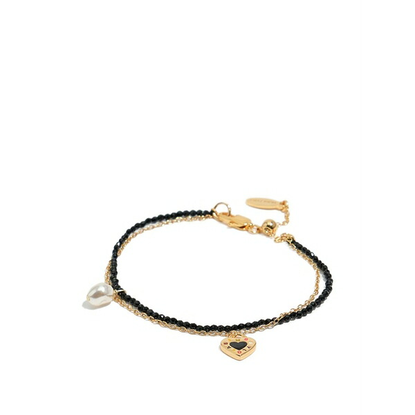 ビンバ イ ローラ レディース ブレスレット・バングル・アンクレット アクセサリー Heart charm beaded bracelet Black｜asty
