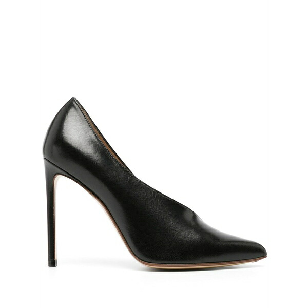 フランシスコロッソ レディース パンプス シューズ 105粍 asymmetric leather pumps Black