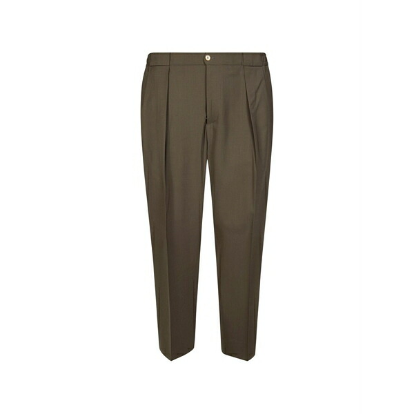 ブリリア 1949 メンズ カジュアルパンツ ボトムス Double-pleated wool trousers Brown|asty