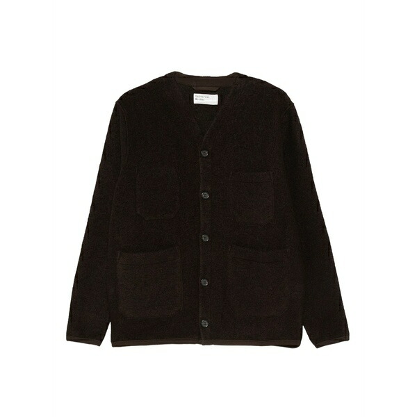 ユニバーサルワークス メンズ カーディガン アウター Wool patch-pocket cardigan Brown｜asty