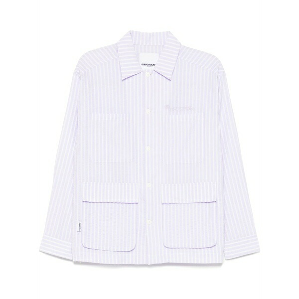 チョコレート レディース シャツ トップス Striped shirt Purple|asty