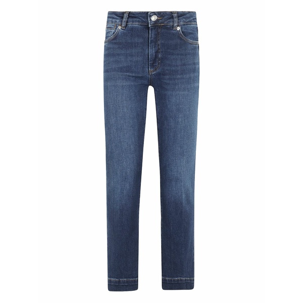 スポーツマックス レディース デニムパンツ ボトムス Logo-patch straight-leg jeans Blue｜asty