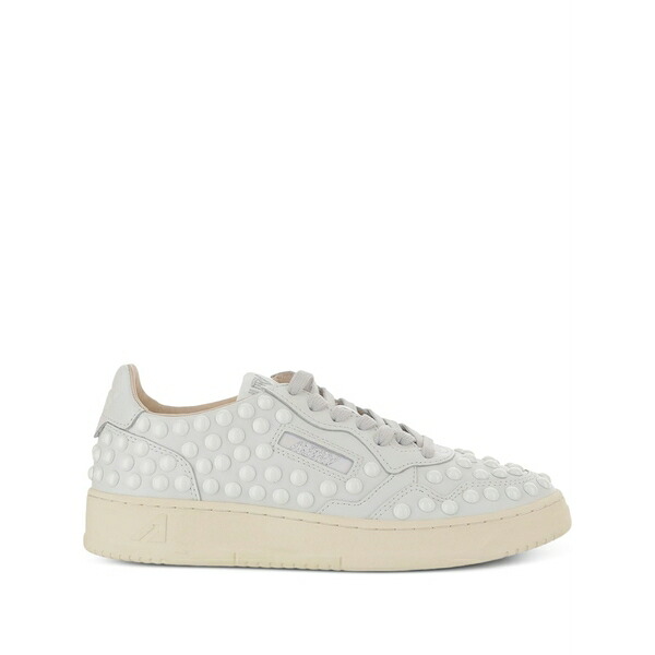 オートリー メンズ スニーカー シューズ Medalist perforated studded leather sneakers White