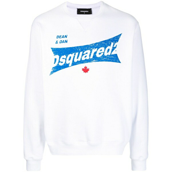 ディースクエアード メンズ パーカー・スウェットシャツ アウター Logo-print cotton sweatshirt White｜asty 55,680円