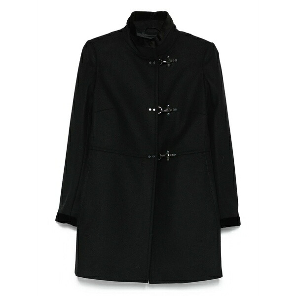 フェイ レディース 厚地の外套 アウター Toggle-fastening single-breasted coat Black