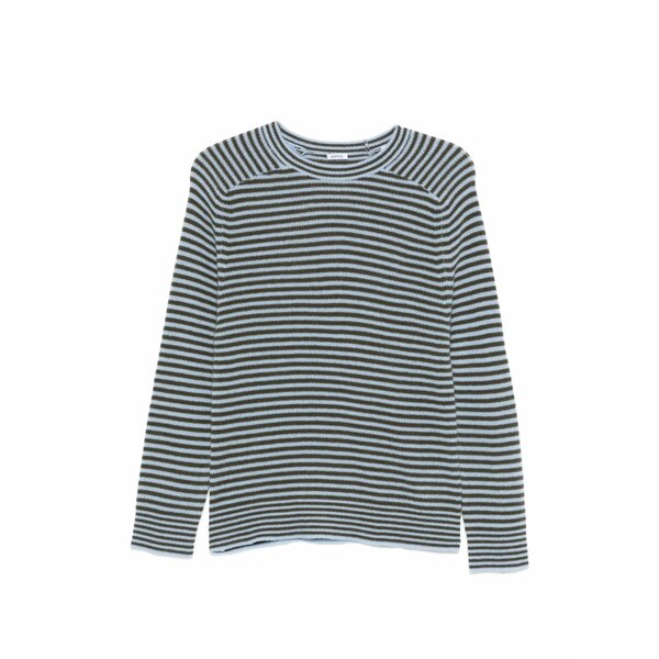 アスペジ レディース 編み物\u0026スウェーター アウター Striped sweater Blue