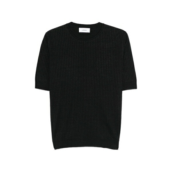 ラルディーニ メンズ プルオーバー トップス Ribbed t-shirt Black