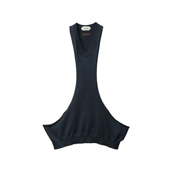 ヴェルサーチ レディース カットソー トップス Cotton-cashmere knit tank top Blue