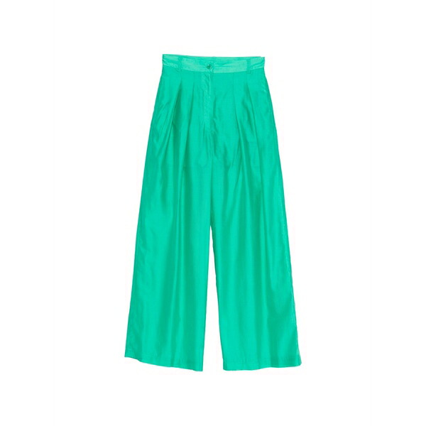 ソロトレ レディース 心地好いズボン下 ボトムス Pleated trousers Green