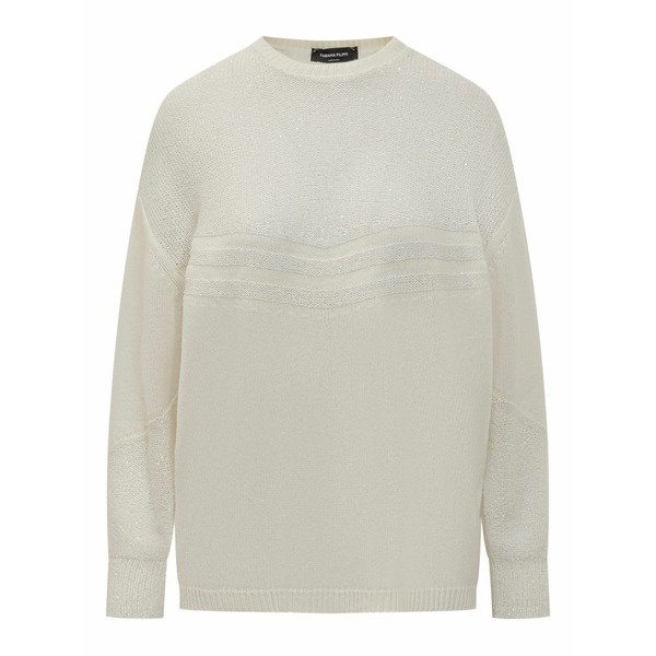 ファビアナ フィリッピ レディース 編み物\u0026ティーシャツ アウター Sequined sweater Neutrals