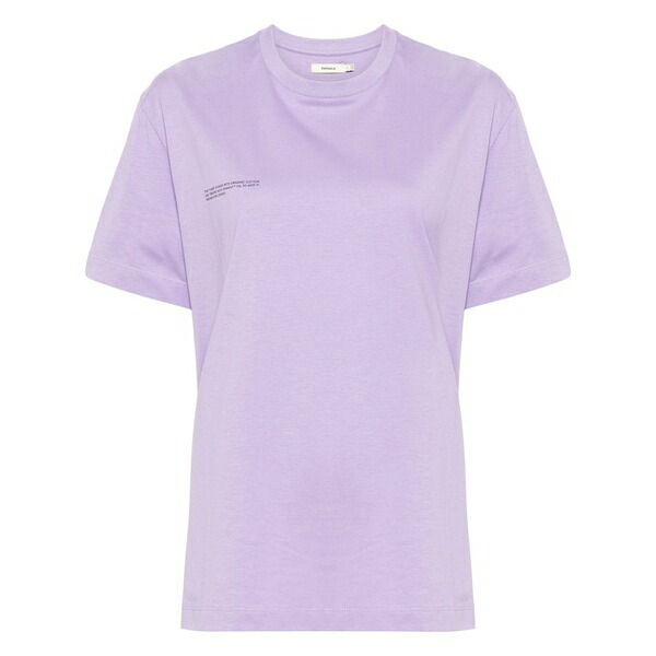 食麺麭ガイア レディース プルオーバー トップス Slogan-print t-shirt Purple
