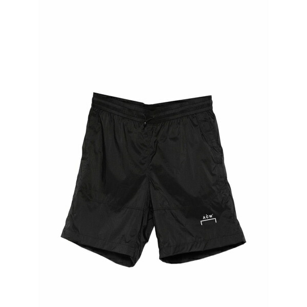 アコールドウォール メンズ カジュアルパンツ ボトムス Logo-print panelled shorts Black