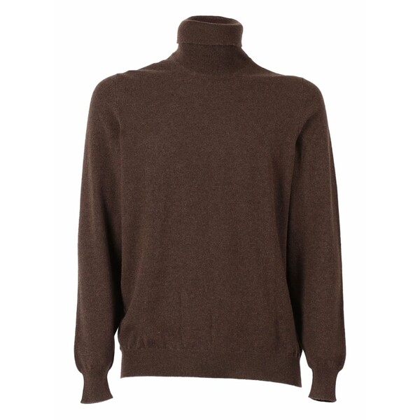 フェデーリ メンズ 編み物\u0026ティーシャツ アウター Turtleneck sweater Brown