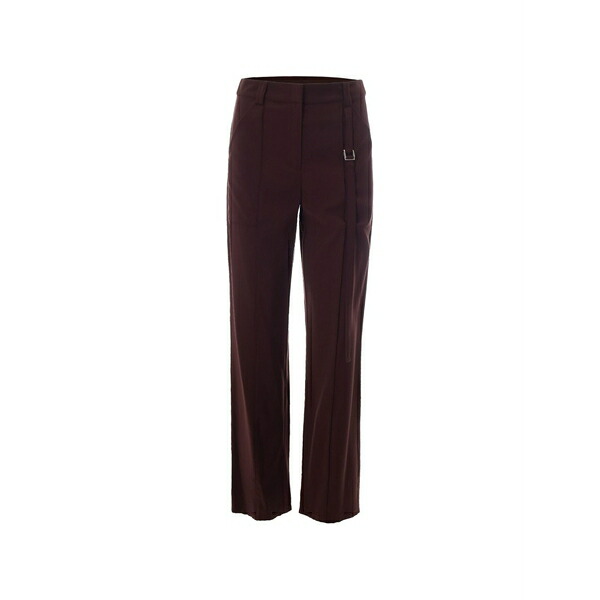 パトリツィア ペペ レディース カジュアルパンツ ボトムス Belted straight-leg trousers Brown