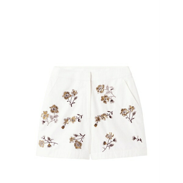 クローディピエルロ レディース 心地好いズボン下 ボトムス Floral shorts White