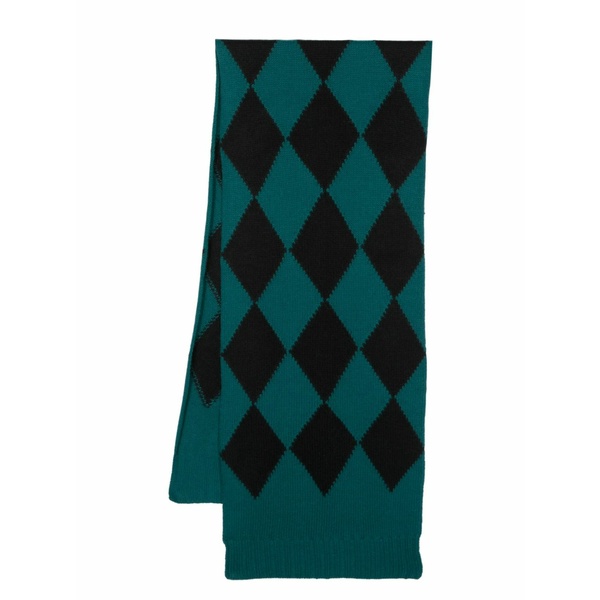 ラ・ダブル・ジェイ レディース えり巻き・袈裟・えり巻き 付属物 Argyle-pattern knitted scarf Black