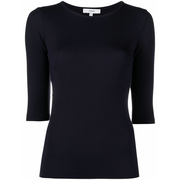 ヴィンス レディース Tシャツ トップス Fine-ribbed top Blue|asty