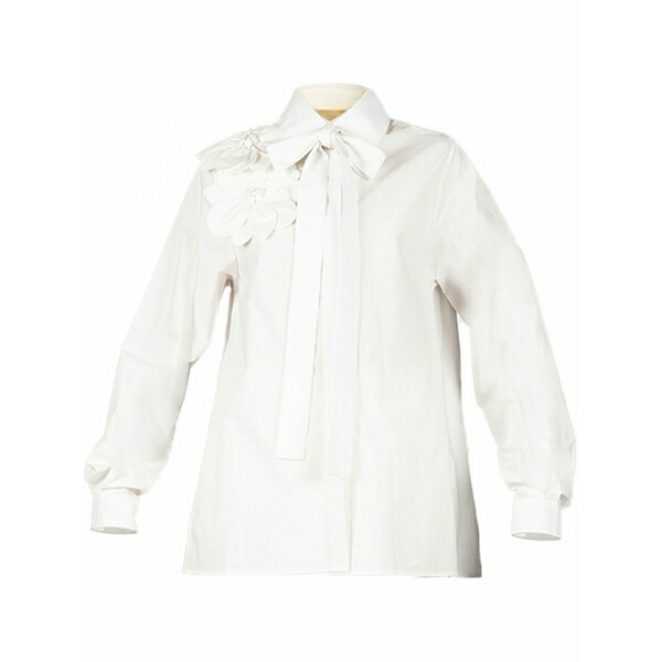 エリー サーブ レディース シャツ トップス Floral-appliqu?? shirt White|asty