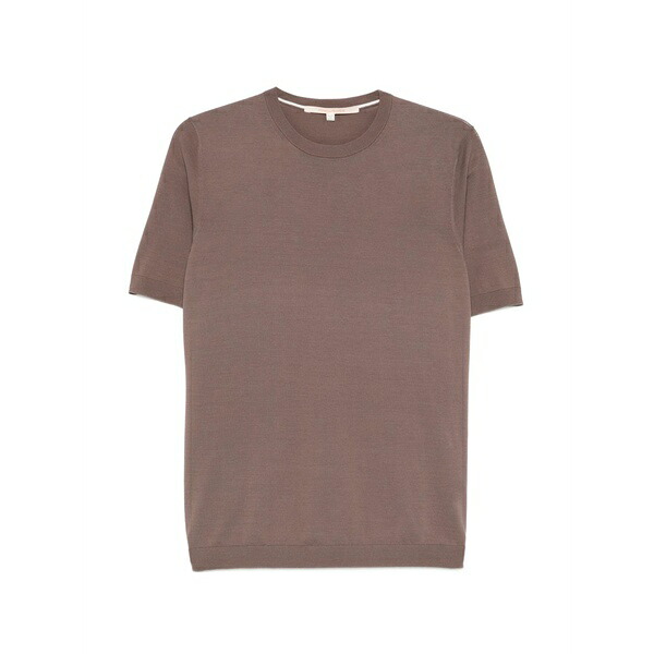 アルファインダストリーズ メンズ Tシャツ トップス Crew neck t-shirt Brown|asty