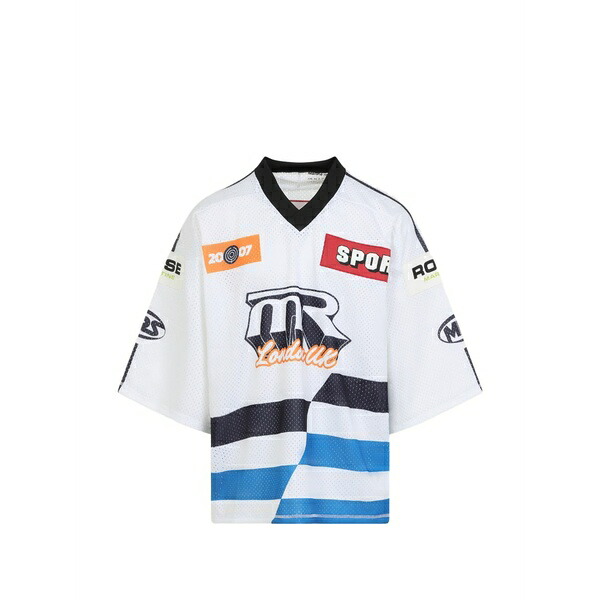 マーティン・サクラ色 メンズ プルオーバー トップス Oversized hockey mesh t-shirt White