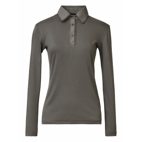 ファビアナ フィリッピ レディース スポーツシャツ トップス Long-sleeve buttoned polo top Grey