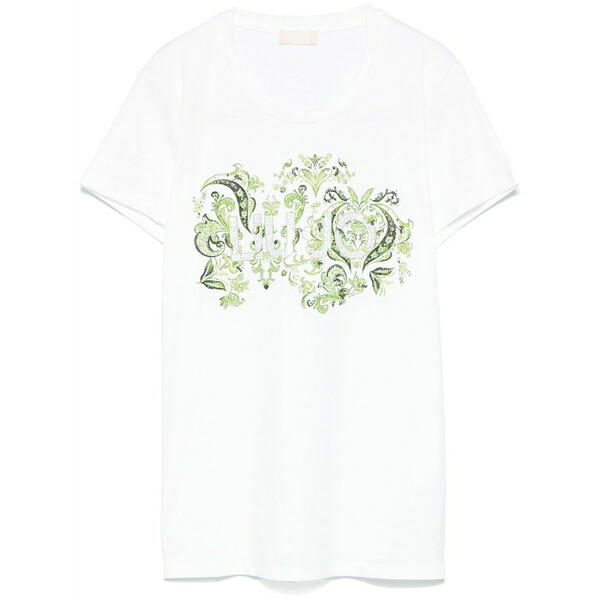 リュージョー レディース Tシャツ トップス Crystal-embellishment t-shirt White｜asty