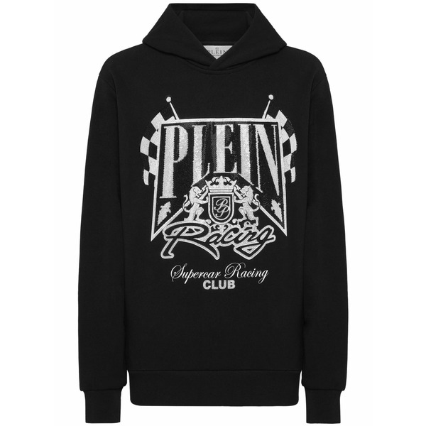 フィリップ飾り気のない メンズ パーカー・スウェットシャツ アウター Racing club hoodie Black