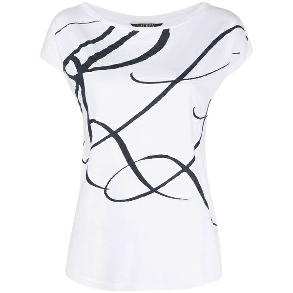 ラルフローレン レディース プルオーバー トップス Oversized logo print top White