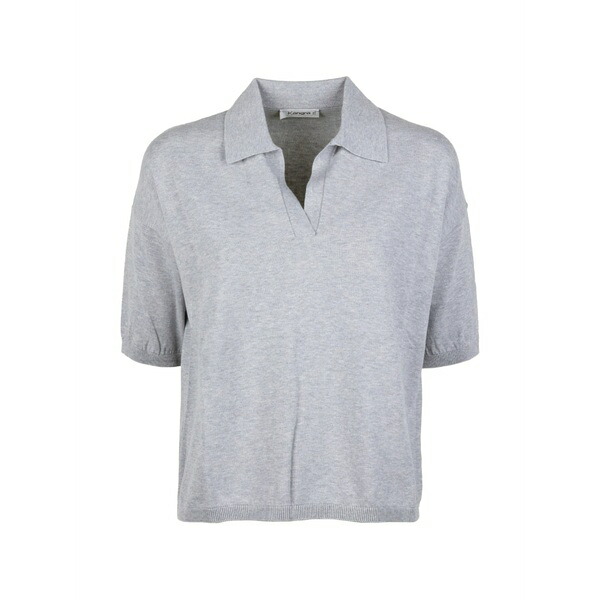 カングラ  レディース スポーツシャツ トップス Polo-collar t-shirt Grey