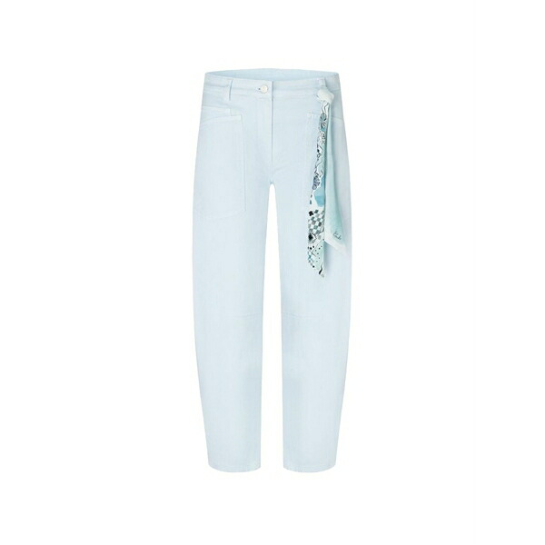 カンビオ レディース 心地好いズボン下 ボトムス Ocean scarf detail trousers Blue