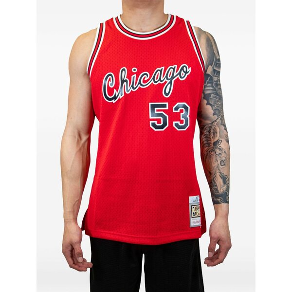ミッチェル&ネス メンズ Tシャツ トップス Nba chicago bulls 1977 artis gilmore jersey Red｜asty