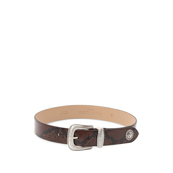 ケイトケイト レディース 三尺帯 添え物 Embossed leather belt Brown