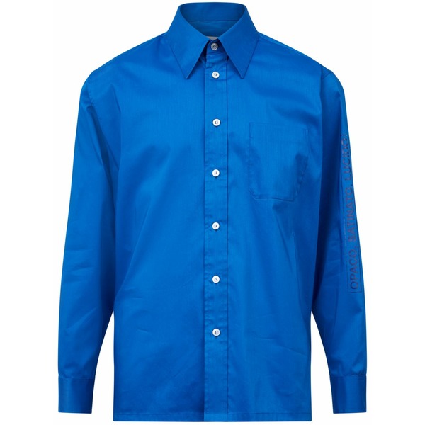 マルタンマルジェラ メンズ シャツ トップス Pointed-collar button-up shirt Blue｜asty