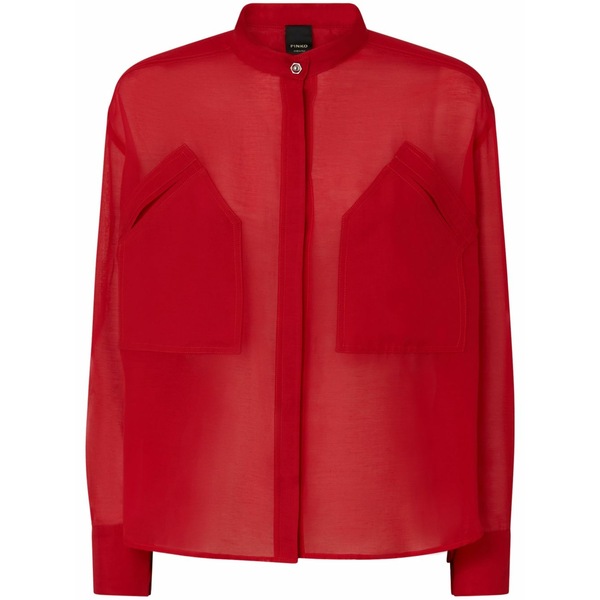 ピンコ レディース プルオーバー トップス Chest-pocket shirt  Red