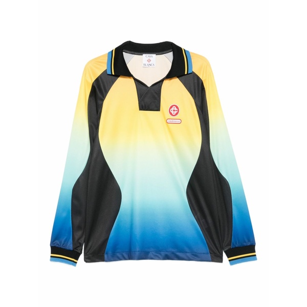 カサブランカ メンズ ティーシャツ トップス Gradient-effect t-shirt Yellow トップス-メンズファッション-Tシャツ・カットソー