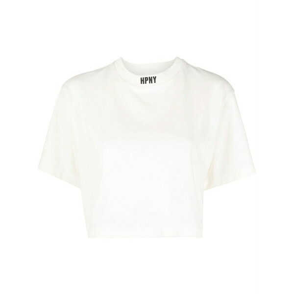 戸呂 プレストン レディース プルオーバー トップス Embroidered-logo cropped t-shirt White