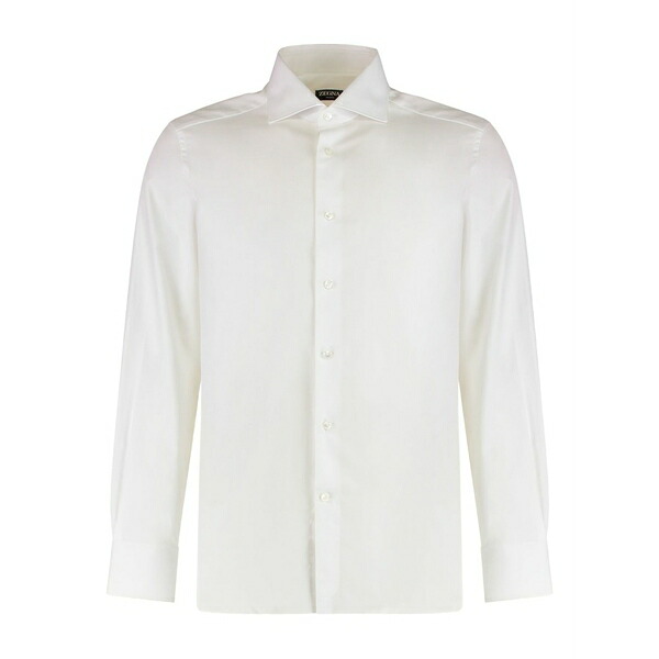 ゼニア メンズ プルオーバー トップス Cotton shirt White