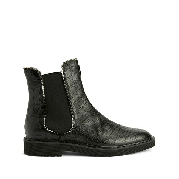 ジュゼッペザノッティ メンズ ブーツ シューズ Jaky crocodile-effect leather chelsea boots Black