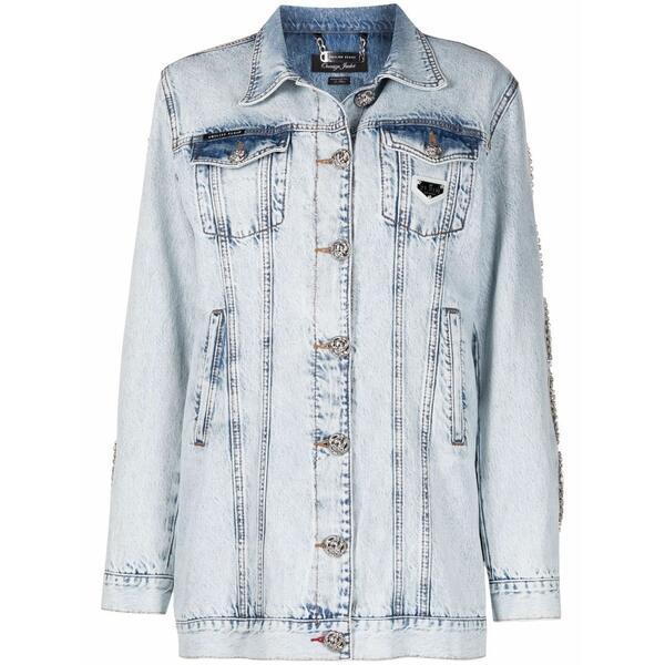 フィリップ飾り気の無い レディース 上衣＆上衣 アウター Crystal-cable denim jacket Blue