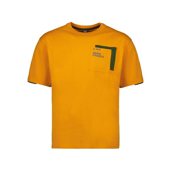 ケイウェイ メンズ Tシャツ トップス Pocket-detail cotton t-shirt Orange｜asty