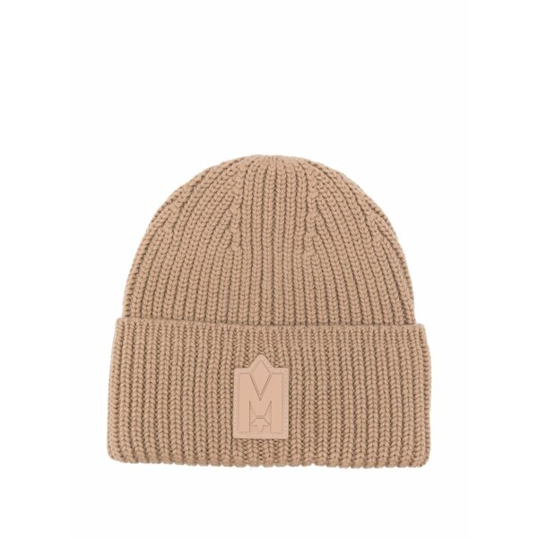 マッカージュ レディース かぶり笠 添え物 Logo-patch beanie Neutrals
