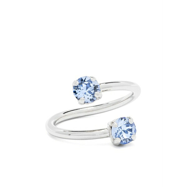 ジュスティーヌ・クランケ レディース リング アクセサリー Juno crystal-embellished mid ring Silver｜asty