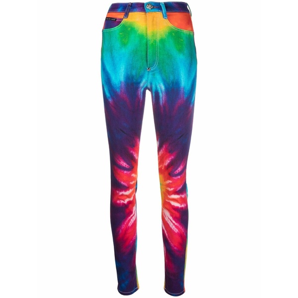 フィリッププレイン レディース デニムパンツ ボトムス Tie dye print skinny jeans  Blue