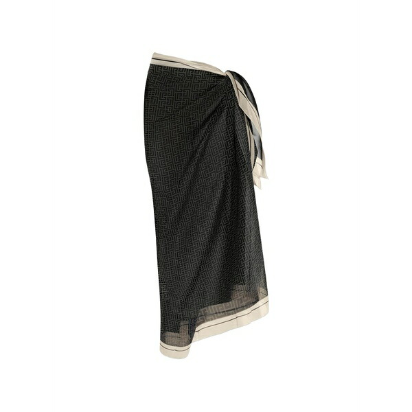 バルマン レディース えり巻き・袈裟・えり巻き 付属物 Logo-patterned sarong Black