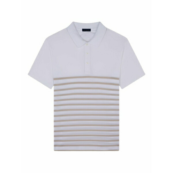 ポールアンドシャーク メンズ スポーツシャツ トップス Striped knitted polo shirt White
