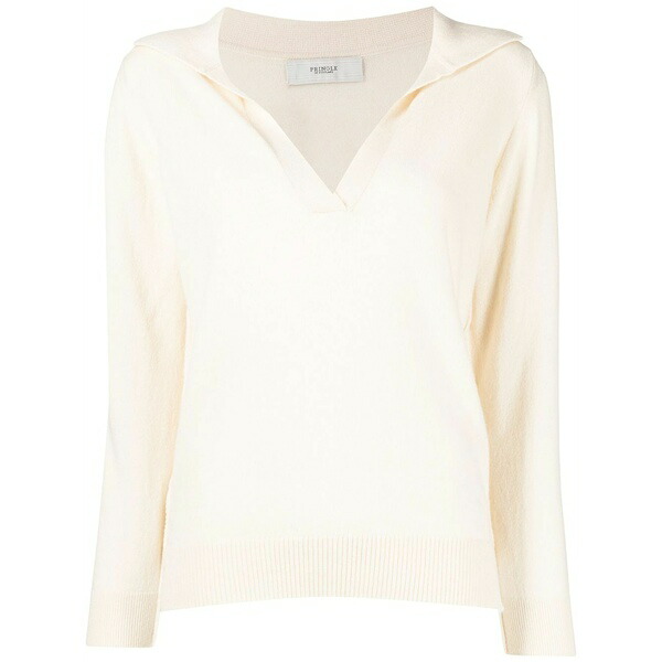 プリングル オブ スコットランド レディース 編み物\u0026プルオーバー アウター Polo-style jumper White