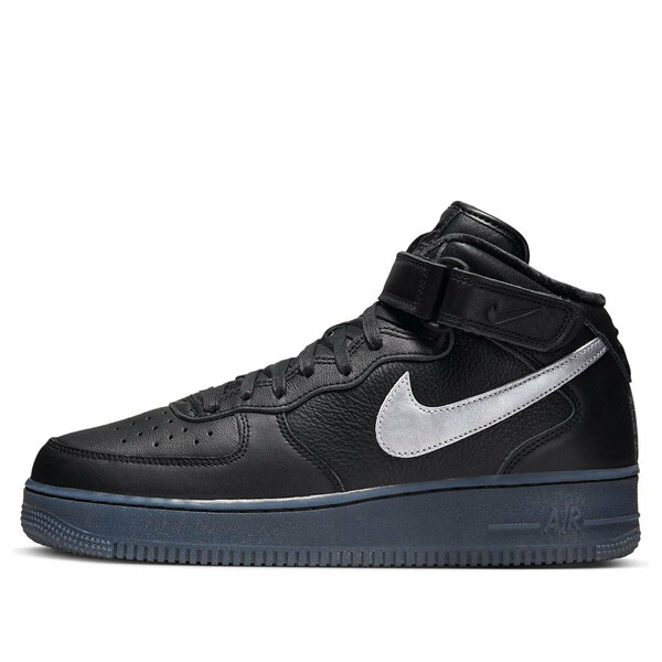 Nike ナイキ メンズ スニーカー  【Nike Air Force 1 Mid Premium \u0027Black Metallic Silver\u0027 DX3061-001】  大いさ US_7.5(25.5糎) 靴-メンズ靴-スニーカー