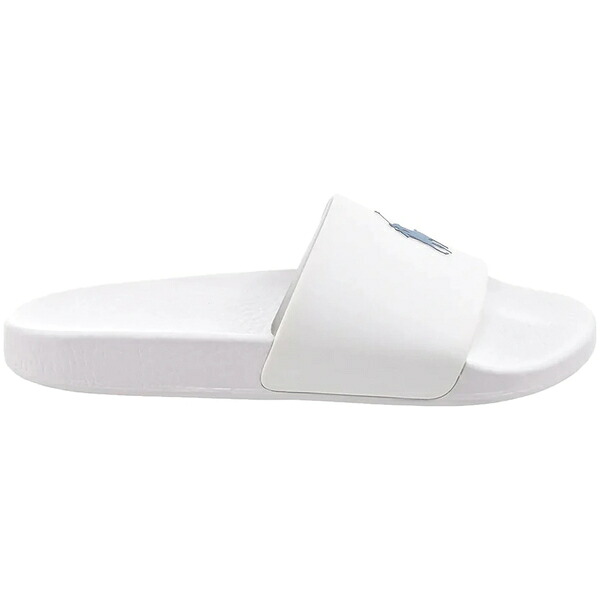 Polo Ralph Lauren ラルフローレン メンズ スニーカー 【Polo Ralph Lauren Signature Pony Slide White】 サイズ US_10(28.0cm) White/Navy｜asty