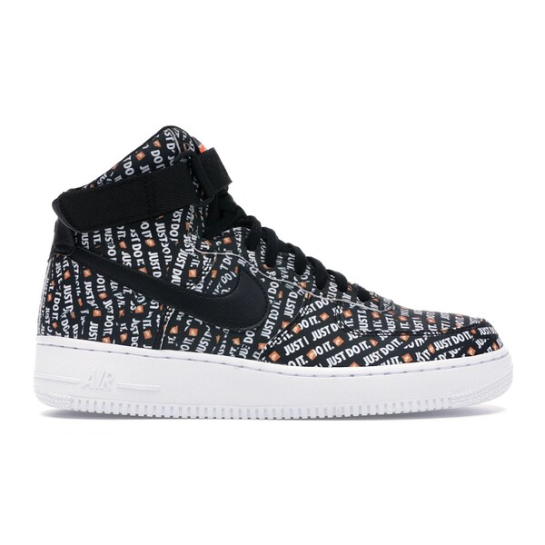 Nike ナイキ メンズ スニーカー  【Nike Air Force 1 High Just Do It Pack Black】  大いさ US_10.5(28.5糎) Black/Black-White-Total Orange スニーカー-靴