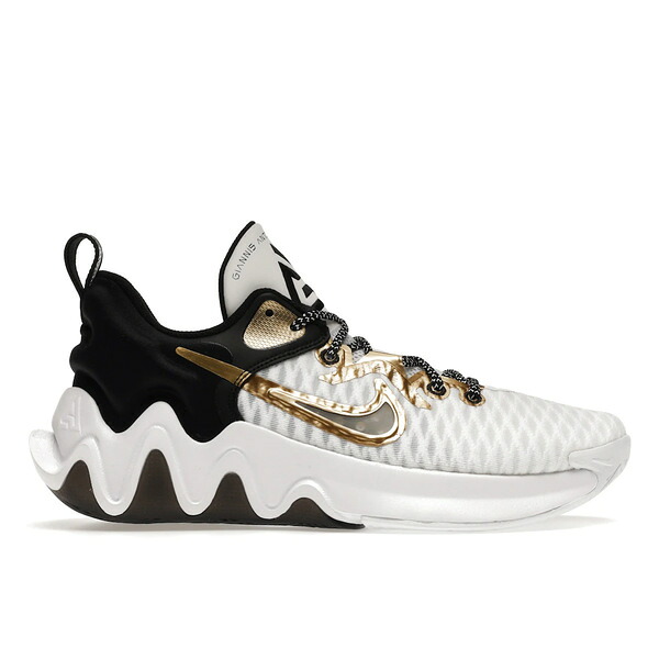 Nike ナイキ メンズ スニーカー  【Nike Giannis Immortality Championship (Translucent Black Sole)】  大きさ US_7.5(25.5珊) White/Black-Metallic Gold